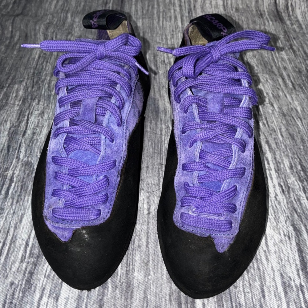 SCARPA Rock Climbing Lace Up Sued Purple Black Women Size EU 36 1/2 - Picture 3 of 13